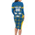 Sweden Hockey Custom Family Matching Long Sleeve Bodycon Dress and Hawaiian Shirt Tre Kronor Swedish Moose Mascot