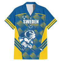 Sweden Hockey Custom Family Matching Mermaid Dress and Hawaiian Shirt Tre Kronor Swedish Moose Mascot