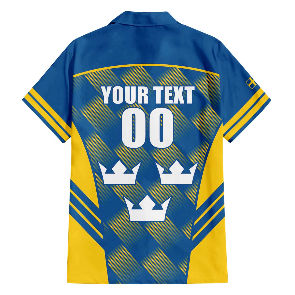 Sweden Hockey Custom Family Matching Off The Shoulder Long Sleeve Dress and Hawaiian Shirt Tre Kronor Swedish Moose Mascot