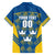 Sweden Hockey Custom Family Matching Off The Shoulder Long Sleeve Dress and Hawaiian Shirt Tre Kronor Swedish Moose Mascot