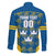 Sweden Hockey Custom Family Matching Off The Shoulder Long Sleeve Dress and Hawaiian Shirt Tre Kronor Swedish Moose Mascot