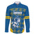 Sweden Hockey Custom Family Matching Off Shoulder Maxi Dress and Hawaiian Shirt Tre Kronor Swedish Moose Mascot