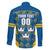 Sweden Hockey Custom Family Matching Off Shoulder Maxi Dress and Hawaiian Shirt Tre Kronor Swedish Moose Mascot