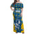 Sweden Hockey Custom Family Matching Off Shoulder Maxi Dress and Hawaiian Shirt Tre Kronor Swedish Moose Mascot