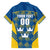 Sweden Hockey Custom Family Matching Short Sleeve Bodycon Dress and Hawaiian Shirt Tre Kronor Swedish Moose Mascot