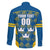 Sweden Hockey Custom Family Matching Short Sleeve Bodycon Dress and Hawaiian Shirt Tre Kronor Swedish Moose Mascot