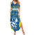Sweden Hockey Custom Family Matching Summer Maxi Dress and Hawaiian Shirt Tre Kronor Swedish Moose Mascot