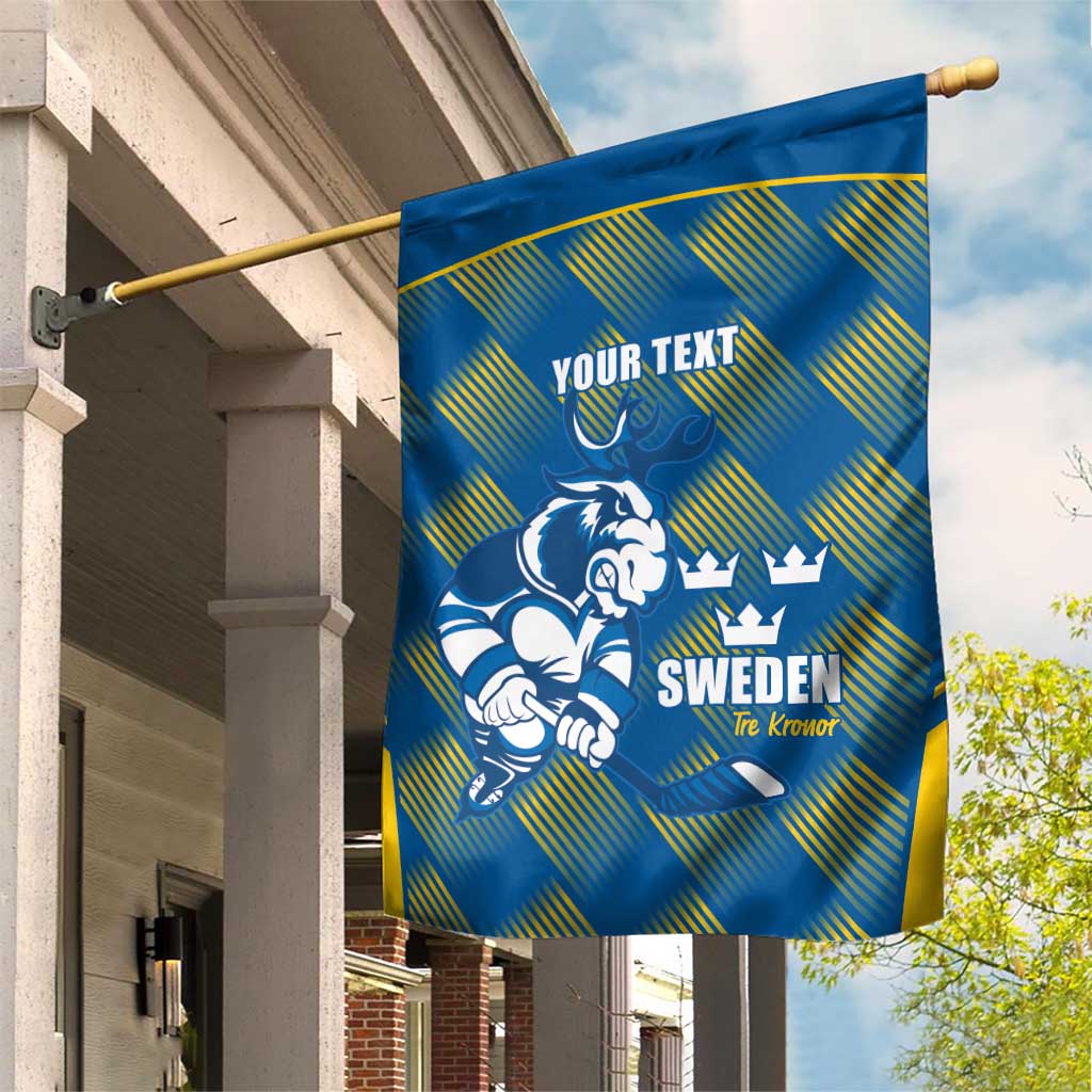 Sweden Hockey Custom Garden Flag Tre Kronor Swedish Moose Mascot