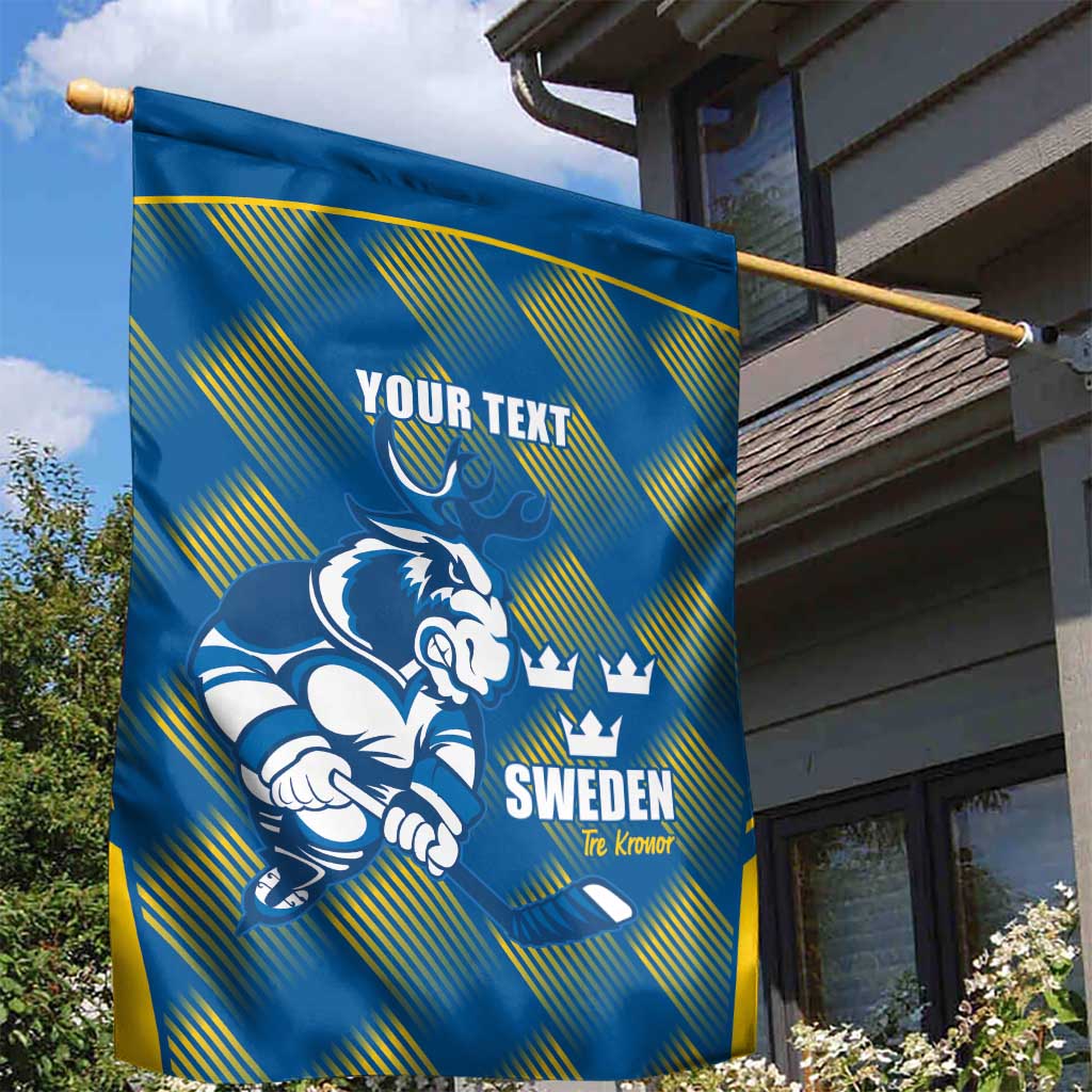 Sweden Hockey Custom Garden Flag Tre Kronor Swedish Moose Mascot