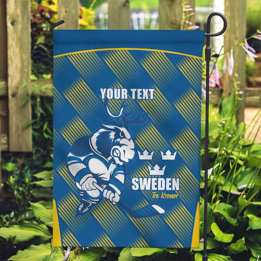 Sweden Hockey Custom Garden Flag Tre Kronor Swedish Moose Mascot