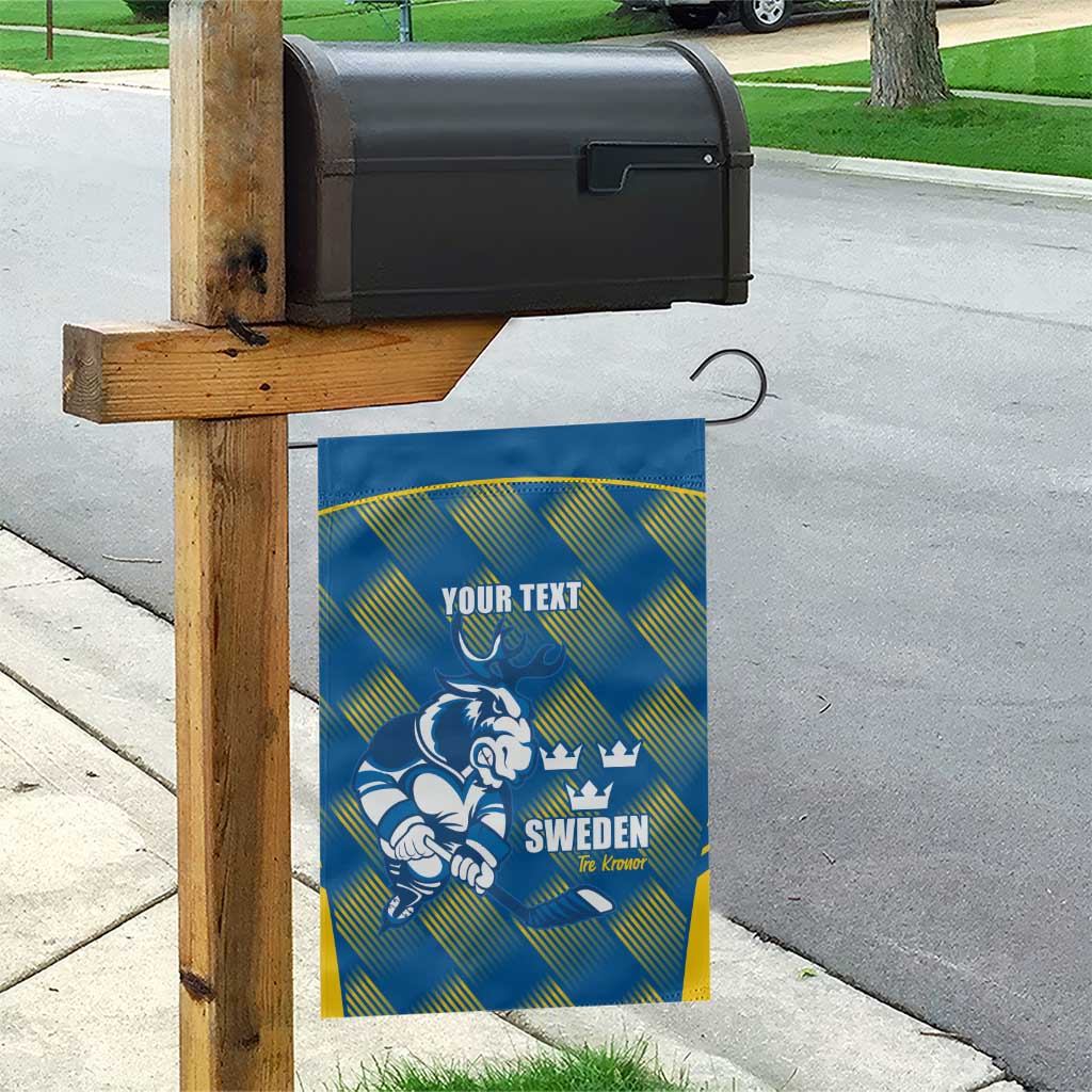 Sweden Hockey Custom Garden Flag Tre Kronor Swedish Moose Mascot