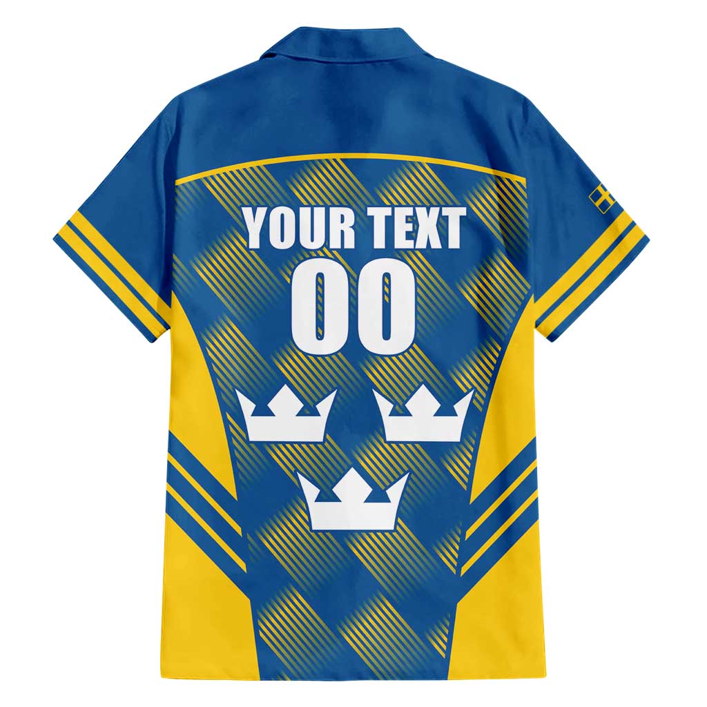 Sweden Hockey Custom Hawaiian Shirt Tre Kronor Swedish Moose Mascot