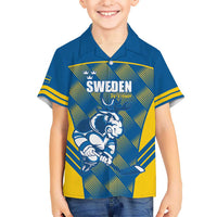 Sweden Hockey Custom Hawaiian Shirt Tre Kronor Swedish Moose Mascot