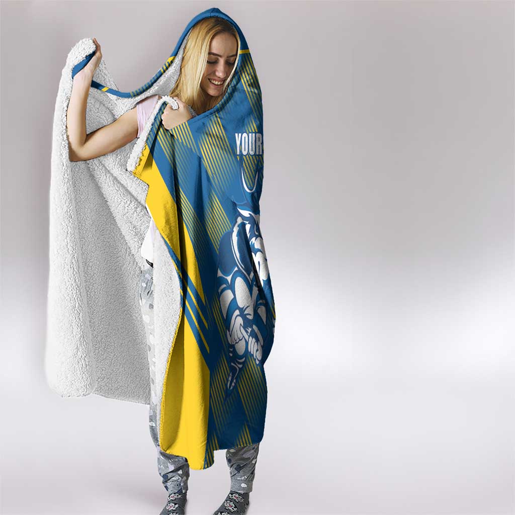 Sweden Hockey Custom Hooded Blanket Tre Kronor Swedish Moose Mascot