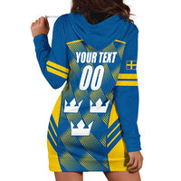 Sweden Hockey Custom Hoodie Dress Tre Kronor Swedish Moose Mascot