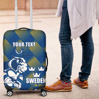 Sweden Hockey Custom Luggage Cover Tre Kronor Swedish Moose Mascot