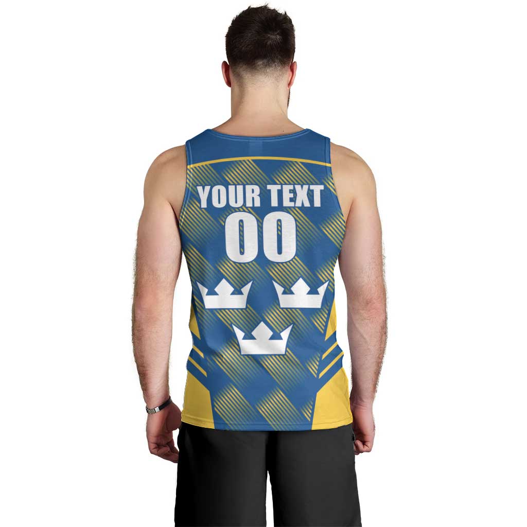 Sweden Hockey Custom Men Tank Top Tre Kronor Swedish Moose Mascot