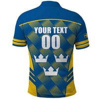 Sweden Hockey Custom Polo Shirt Tre Kronor Swedish Moose Mascot