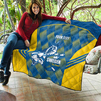 Sweden Hockey Custom Quilt Tre Kronor Swedish Moose Mascot