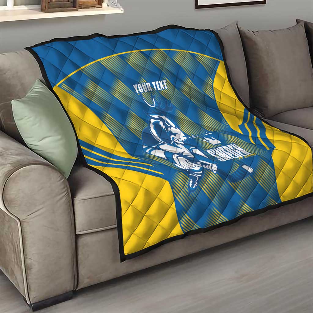 Sweden Hockey Custom Quilt Tre Kronor Swedish Moose Mascot