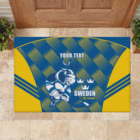 Sweden Hockey Custom Rubber Doormat Tre Kronor Swedish Moose Mascot