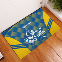 Sweden Hockey Custom Rubber Doormat Tre Kronor Swedish Moose Mascot