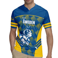 Sweden Hockey Custom Rugby Jersey Tre Kronor Swedish Moose Mascot