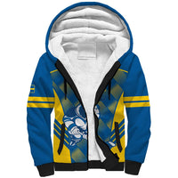 Sweden Hockey Custom Sherpa Hoodie Tre Kronor Swedish Moose Mascot