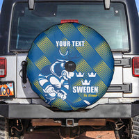Sweden Hockey Custom Spare Tire Cover Tre Kronor Swedish Moose Mascot