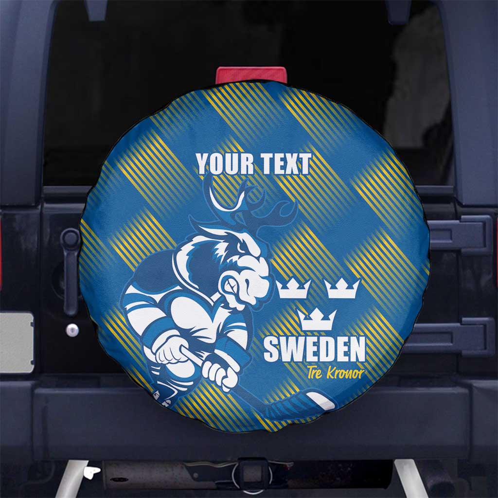Sweden Hockey Custom Spare Tire Cover Tre Kronor Swedish Moose Mascot