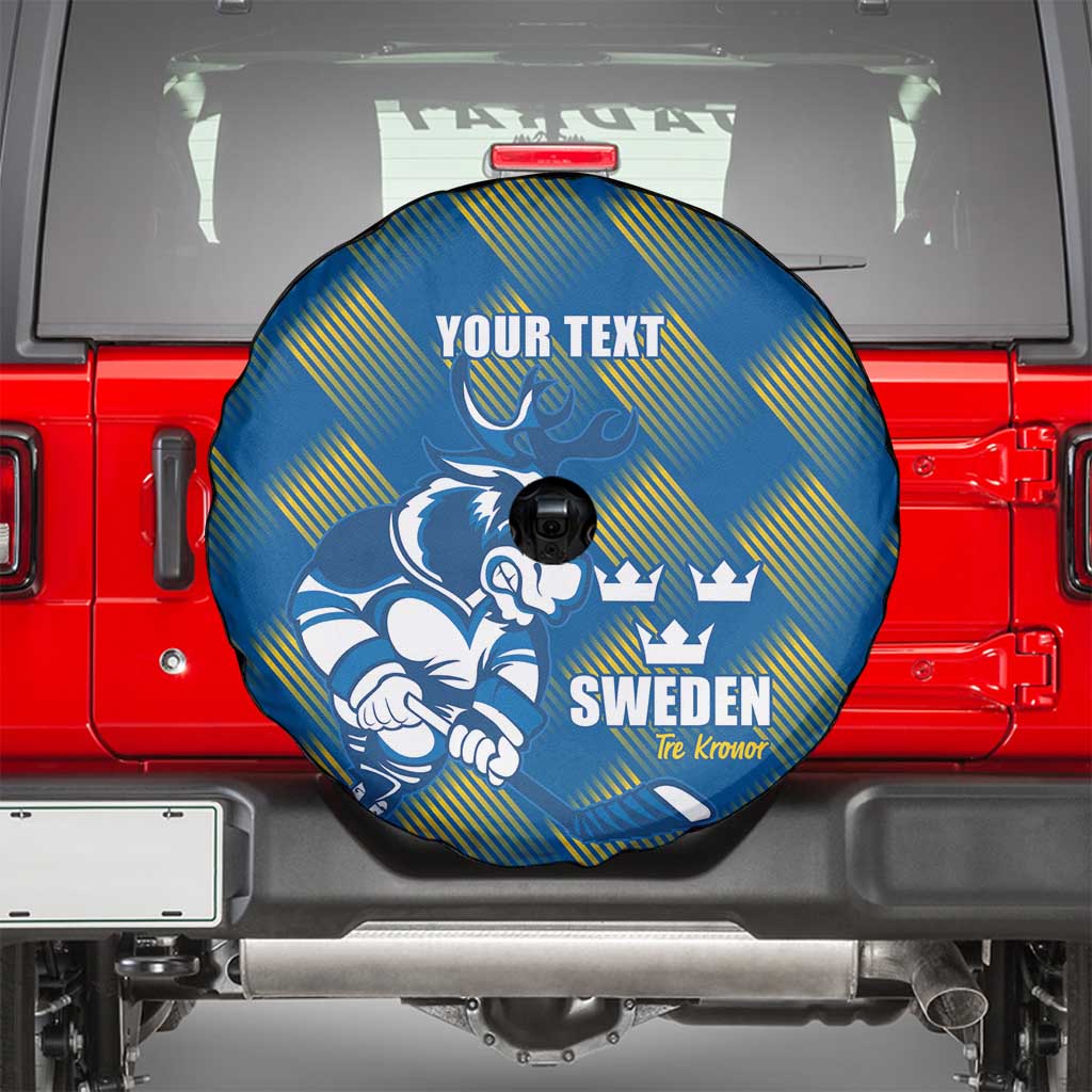 Sweden Hockey Custom Spare Tire Cover Tre Kronor Swedish Moose Mascot