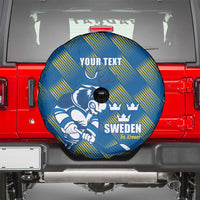 Sweden Hockey Custom Spare Tire Cover Tre Kronor Swedish Moose Mascot