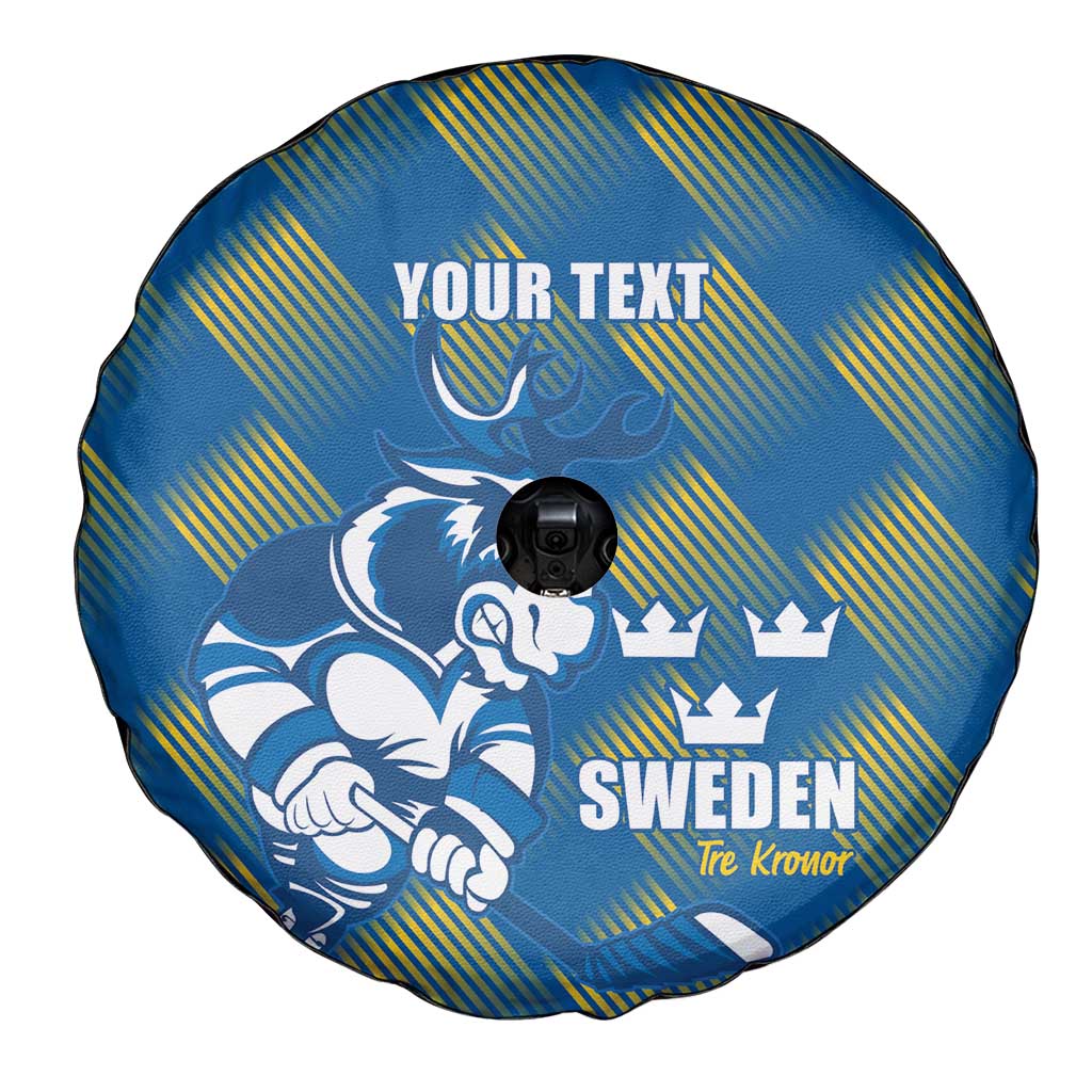 Sweden Hockey Custom Spare Tire Cover Tre Kronor Swedish Moose Mascot