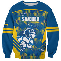 Sweden Hockey Custom Sweatshirt Tre Kronor Swedish Moose Mascot