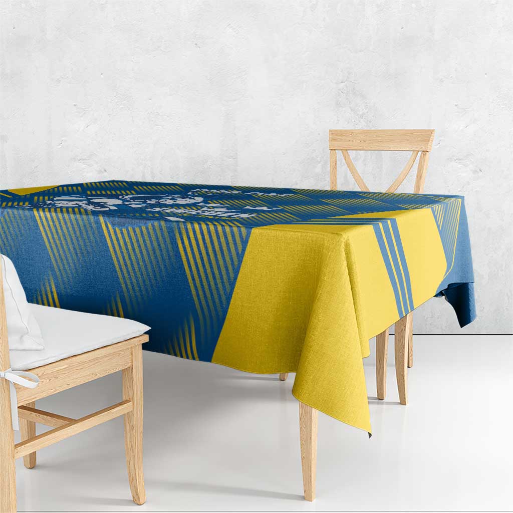 Sweden Hockey Custom Tablecloth Tre Kronor Swedish Moose Mascot