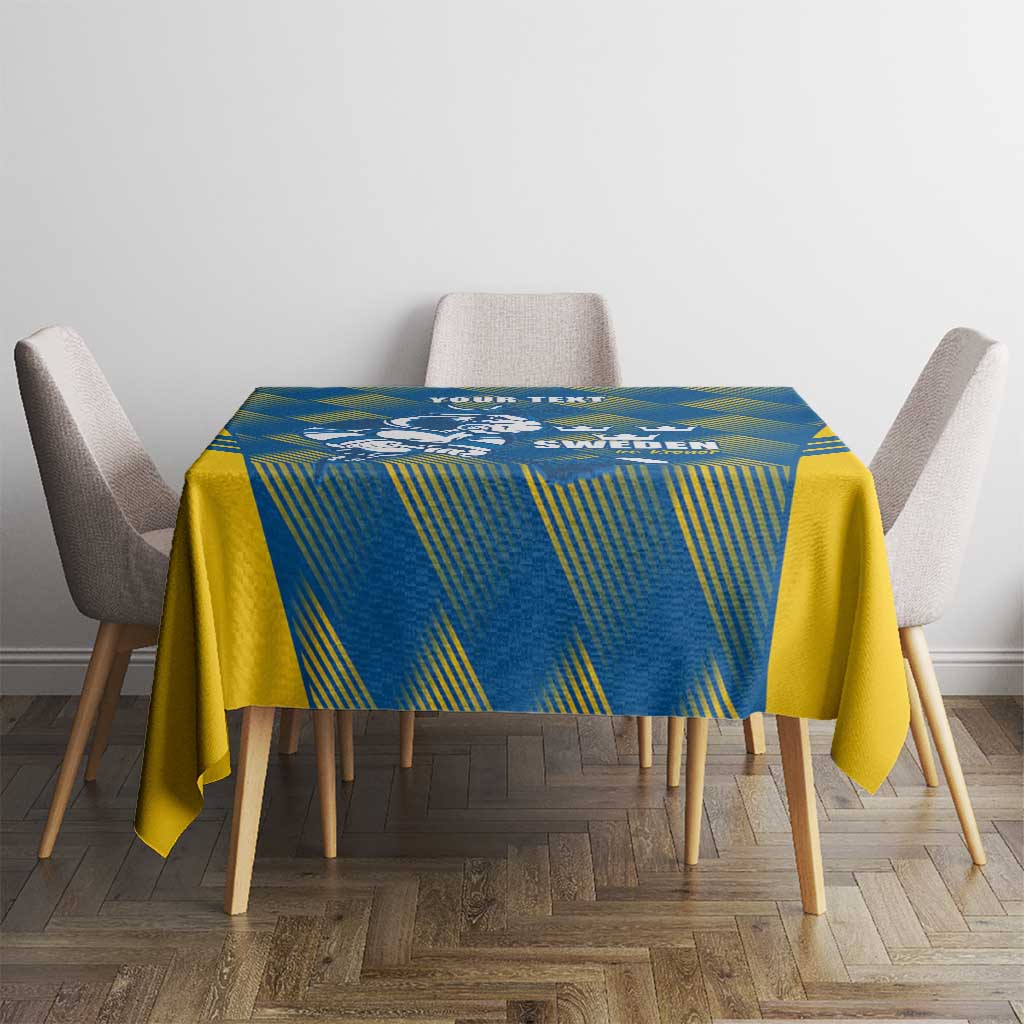 Sweden Hockey Custom Tablecloth Tre Kronor Swedish Moose Mascot