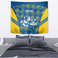 Sweden Hockey Custom Tapestry Tre Kronor Swedish Moose Mascot