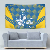 Sweden Hockey Custom Tapestry Tre Kronor Swedish Moose Mascot