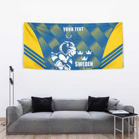 Sweden Hockey Custom Tapestry Tre Kronor Swedish Moose Mascot
