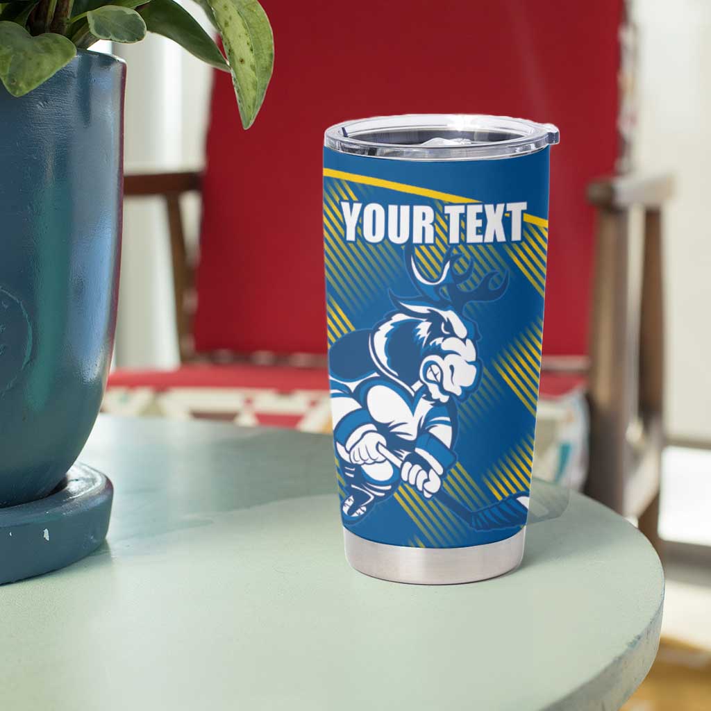 Sweden Hockey Custom Tumbler Cup Tre Kronor Swedish Moose Mascot