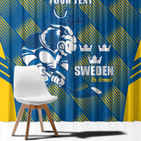 Sweden Hockey Custom Window Curtain Tre Kronor Swedish Moose Mascot