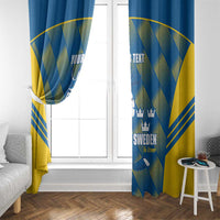 Sweden Hockey Custom Window Curtain Tre Kronor Swedish Moose Mascot