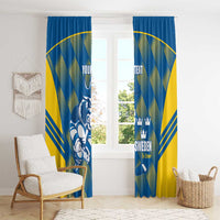 Sweden Hockey Custom Window Curtain Tre Kronor Swedish Moose Mascot