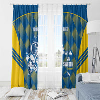 Sweden Hockey Custom Window Curtain Tre Kronor Swedish Moose Mascot