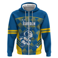 Sweden Hockey Custom Zip Hoodie Tre Kronor Swedish Moose Mascot