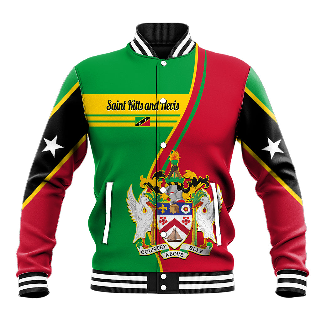 Saint Kitts and Nevis Baseball Jacket Coat Of Arms Style - Wonder Print Shop