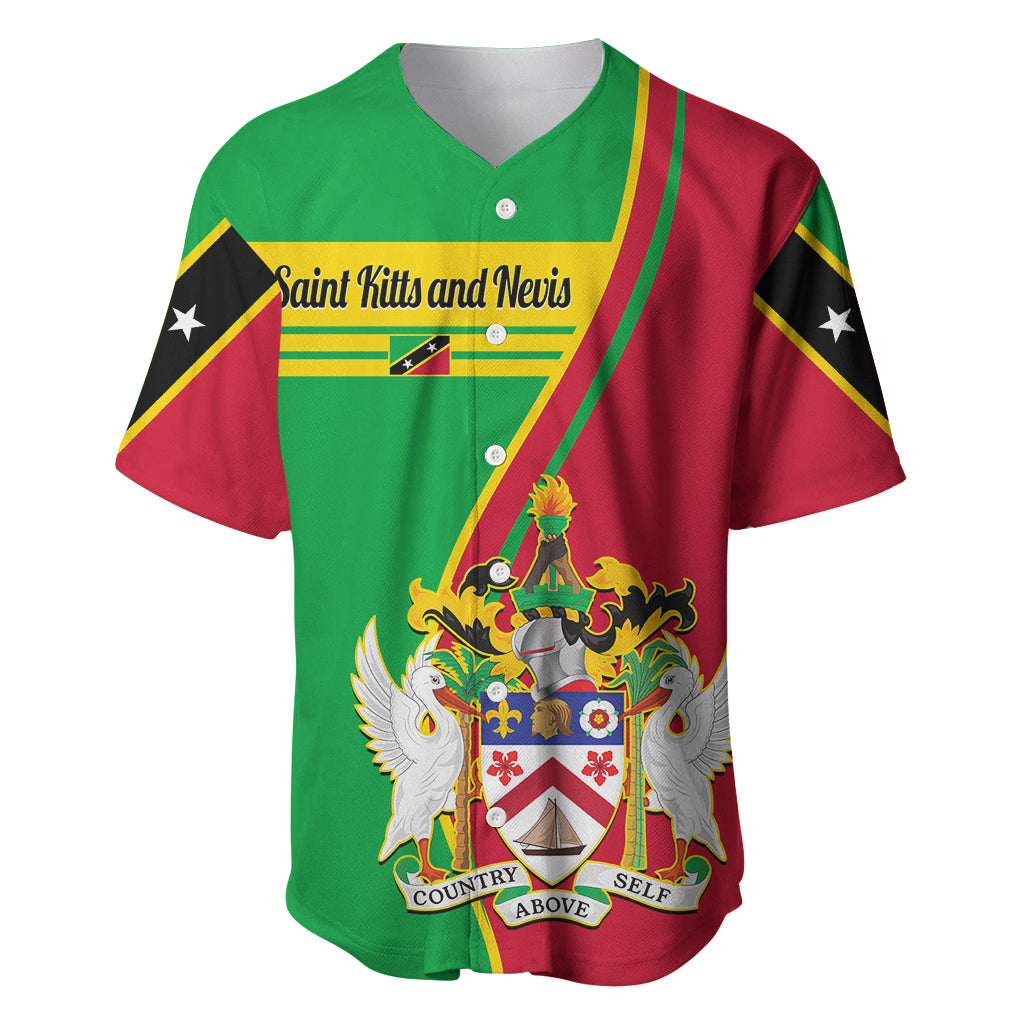 Saint Kitts and Nevis Baseball Jersey Coat Of Arms Style - Wonder Print Shop