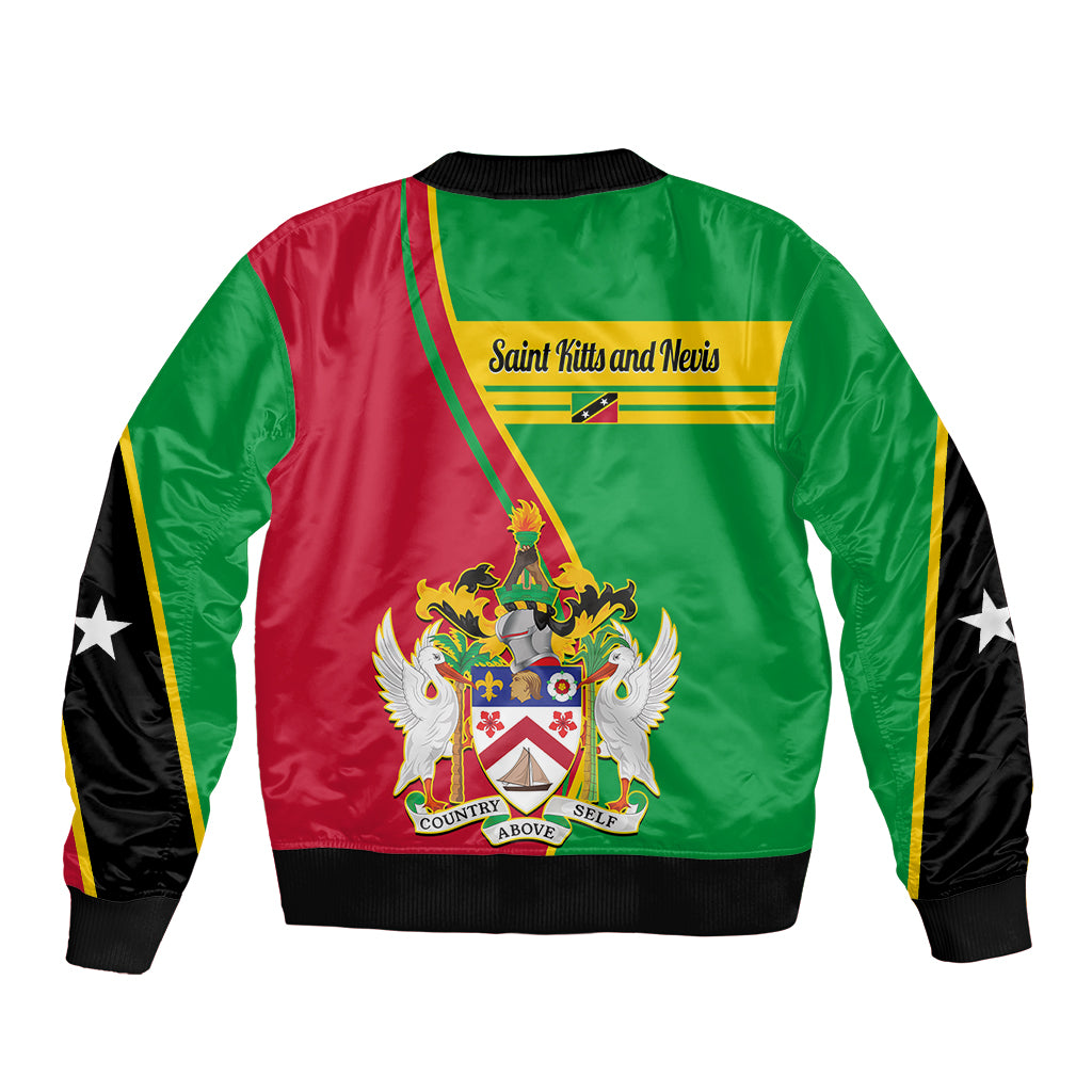 Saint Kitts and Nevis Bomber Jacket Coat Of Arms Style - Wonder Print Shop