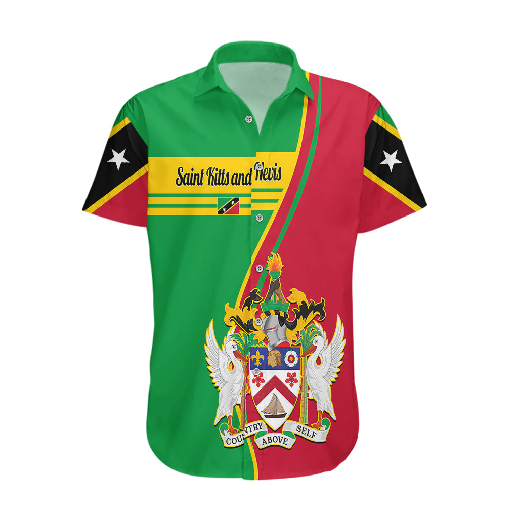 Saint Kitts and Nevis Hawaiian Shirt Coat Of Arms Style - Wonder Print Shop