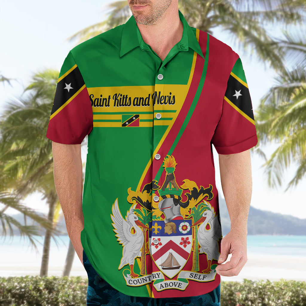 Saint Kitts and Nevis Hawaiian Shirt Coat Of Arms Style - Wonder Print Shop